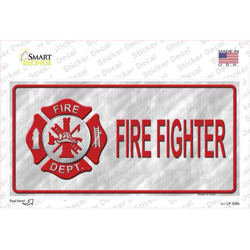 Firefighter Scratched Background Novelty Sticker Decal