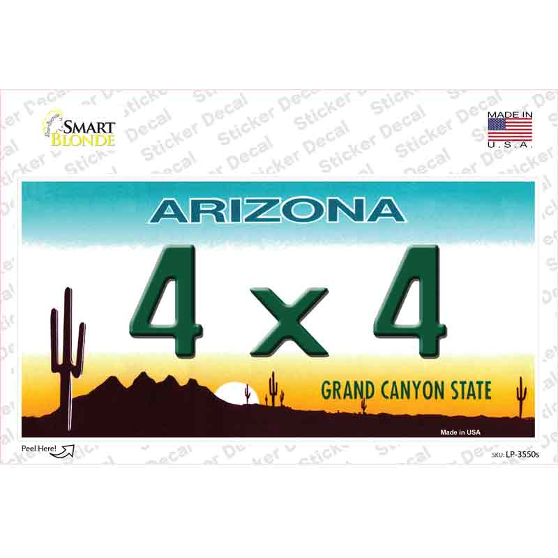 4X4 Arizona Novelty Sticker Decal