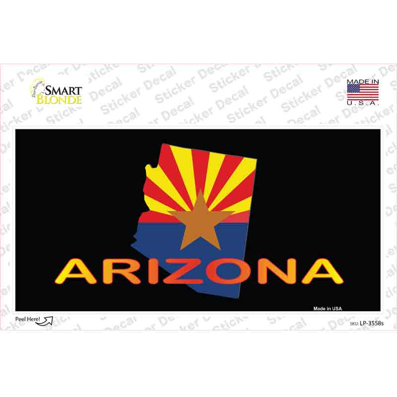 Arizona Flag Filled State Outline Novelty Sticker Decal