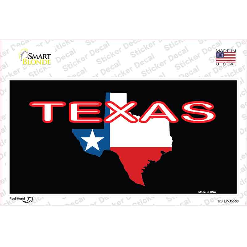 Texas Filled State Flag Novelty Sticker Decal
