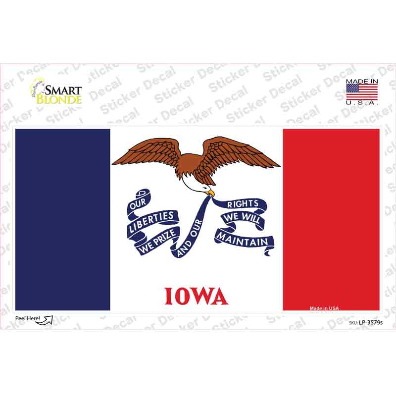 Iowa State Flag Novelty Sticker Decal