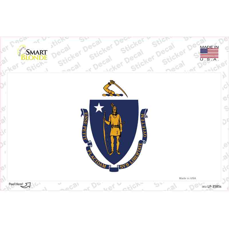 Massachusetts State Flag Novelty Sticker Decal
