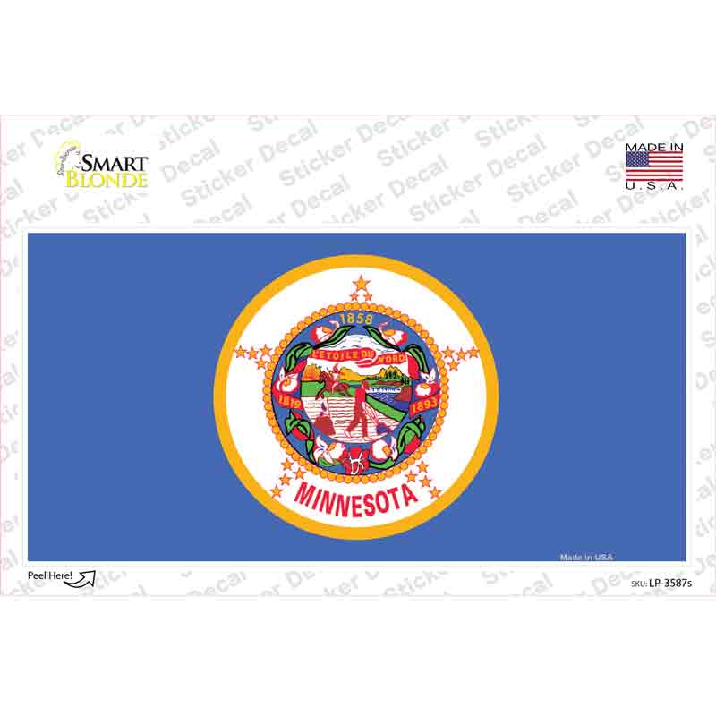 Minnesota State Flag Novelty Sticker Decal