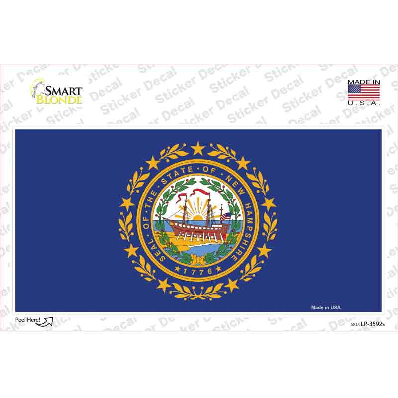New Hampshire State Flag Novelty Sticker Decal