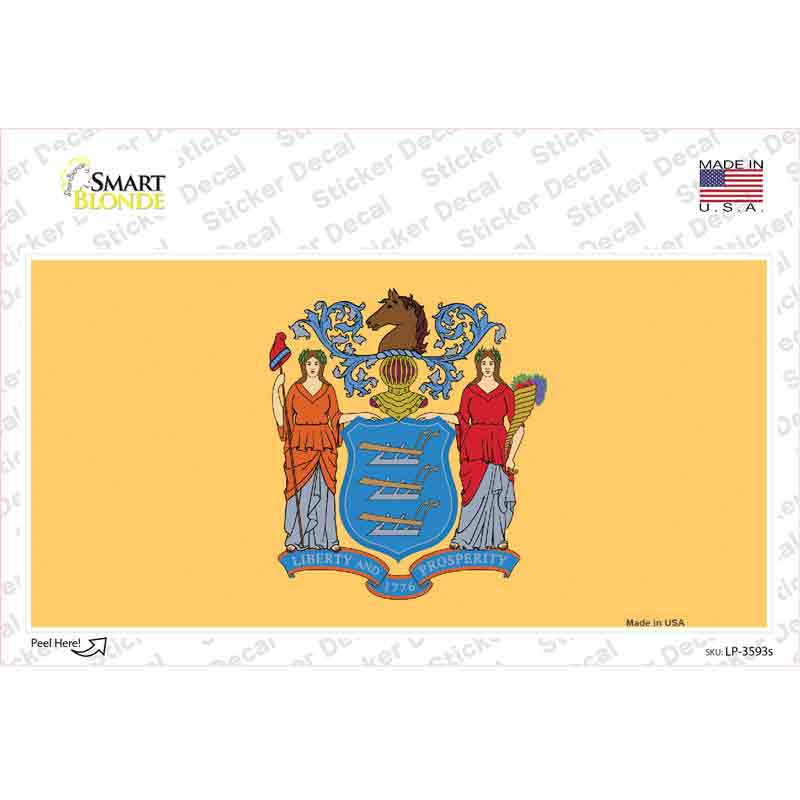 New Jersey State Flag Novelty Sticker Decal
