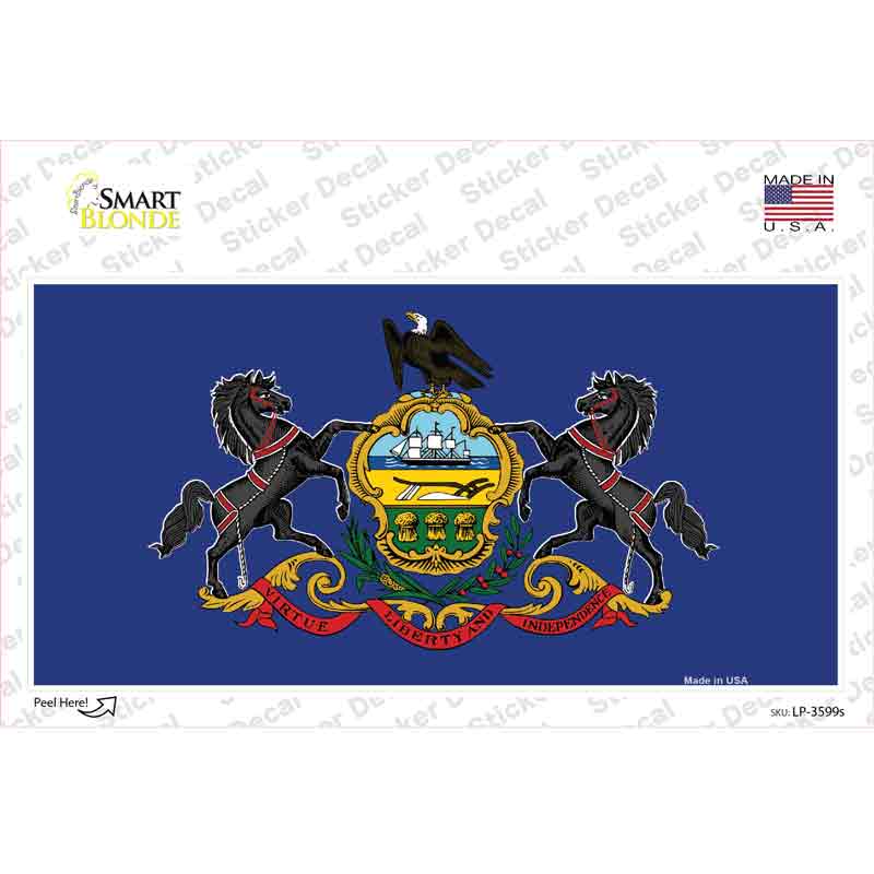 Pennsylvania State Flag Novelty Sticker Decal