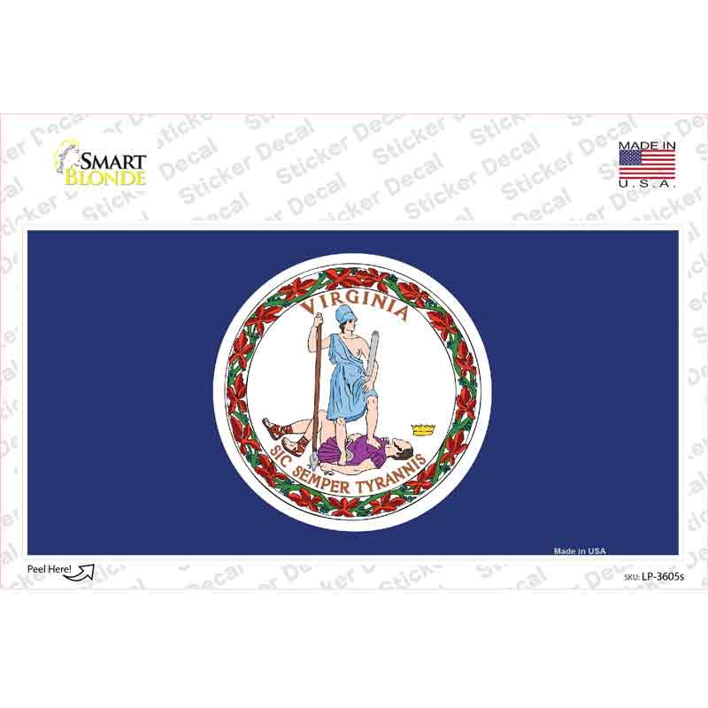 Virginia State Flag Novelty Sticker Decal