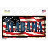 Alabama on American Flag Novelty Sticker Decal