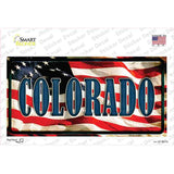 Colorado on American Flag Novelty Sticker Decal