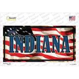 Indiana on American Flag Novelty Sticker Decal