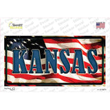 Kansas on American Flag Novelty Sticker Decal