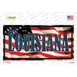 Louisiana on American Flag Novelty Sticker Decal