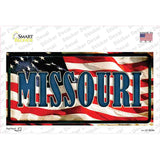 Missouri on American Flag Novelty Sticker Decal