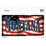 Montana on American Flag Novelty Sticker Decal