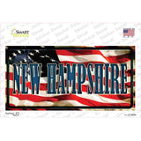 New Hampshire on American Flag Novelty Sticker Decal