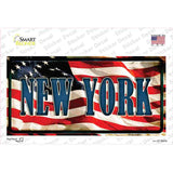 New York on American Flag Novelty Sticker Decal