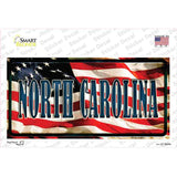 North Carolina on American Flag Novelty Sticker Decal