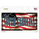 South Carolina on American Flag Novelty Sticker Decal