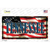 Tennessee on American Flag Novelty Sticker Decal
