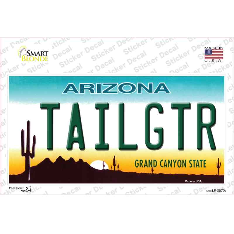 Tailgtr Arizona Novelty Sticker Decal