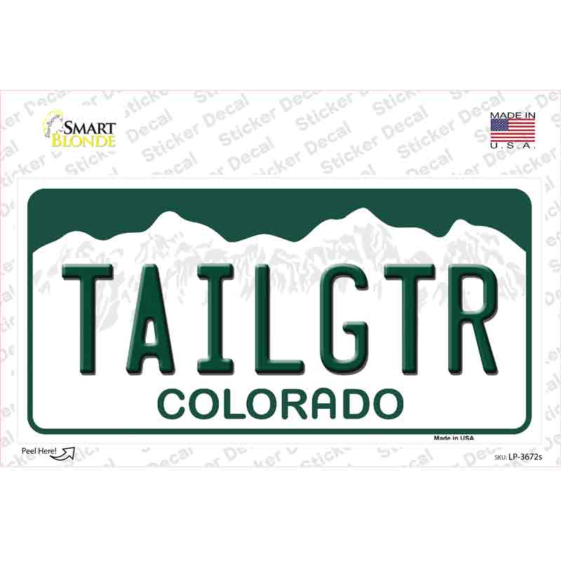 Tailgtr Colorado Novelty Sticker Decal