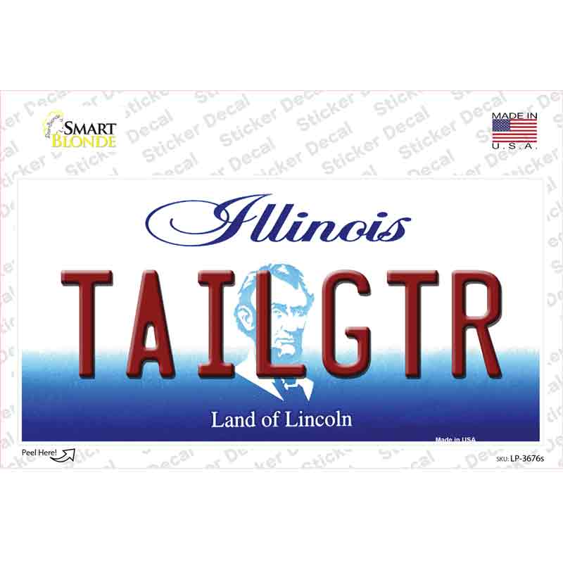 Tailgtr Illinois Novelty Sticker Decal
