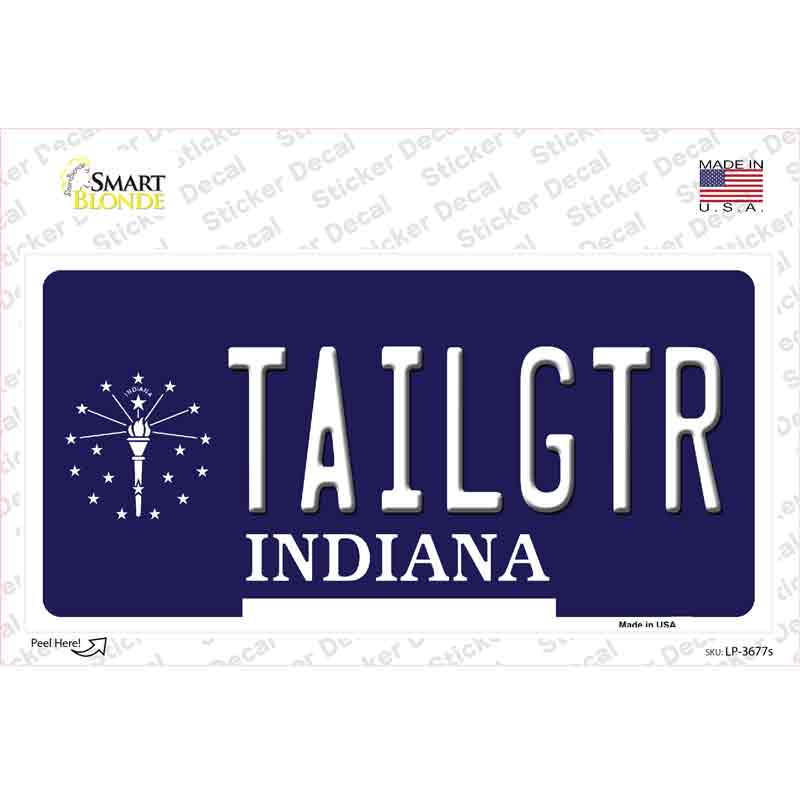 Tailgtr Indiana Novelty Sticker Decal