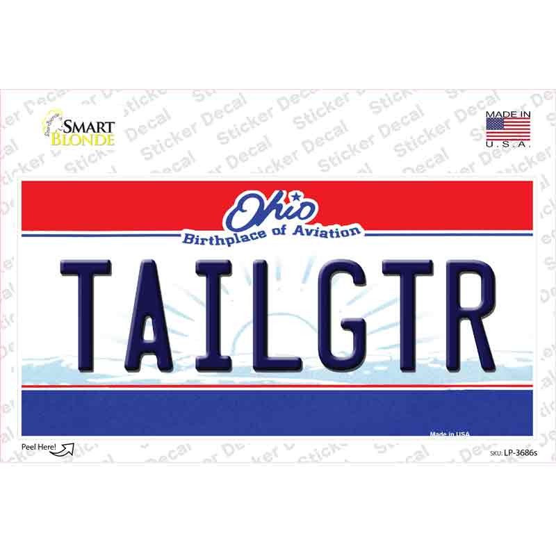 Tailgtr Ohio State Novelty Sticker Decal