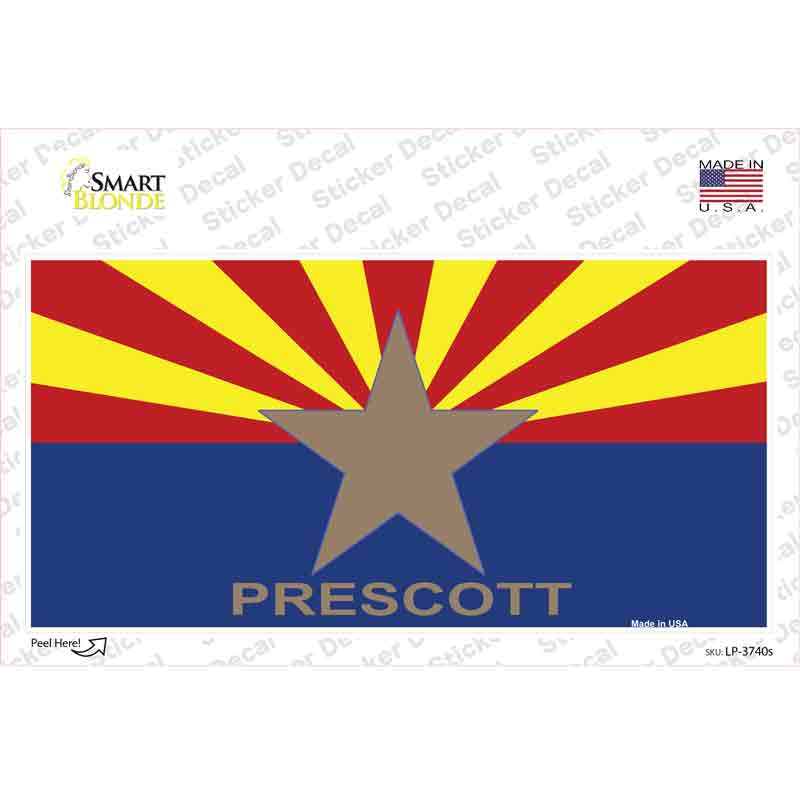 Prescott Arizona State Flag Novelty Sticker Decal