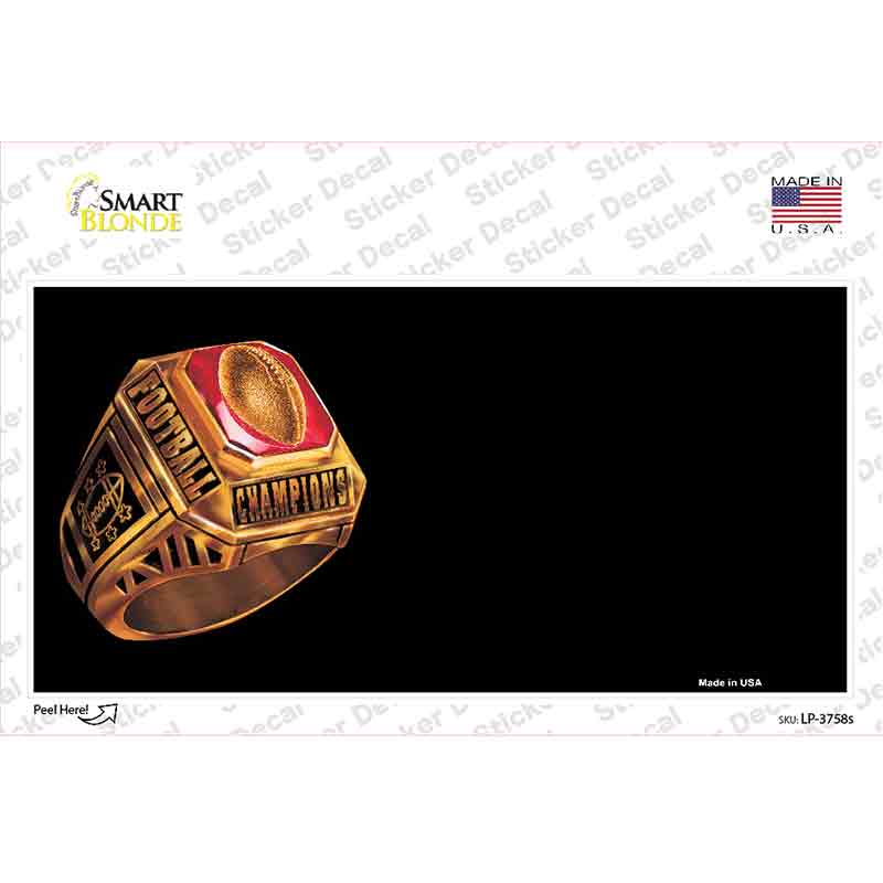 Football Champ Ring Offset Novelty Sticker Decal