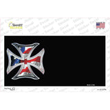 American Flag Maltese Cross Offset Novelty Sticker Decal