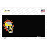 Flaming Skull Offset Novelty Sticker Decal