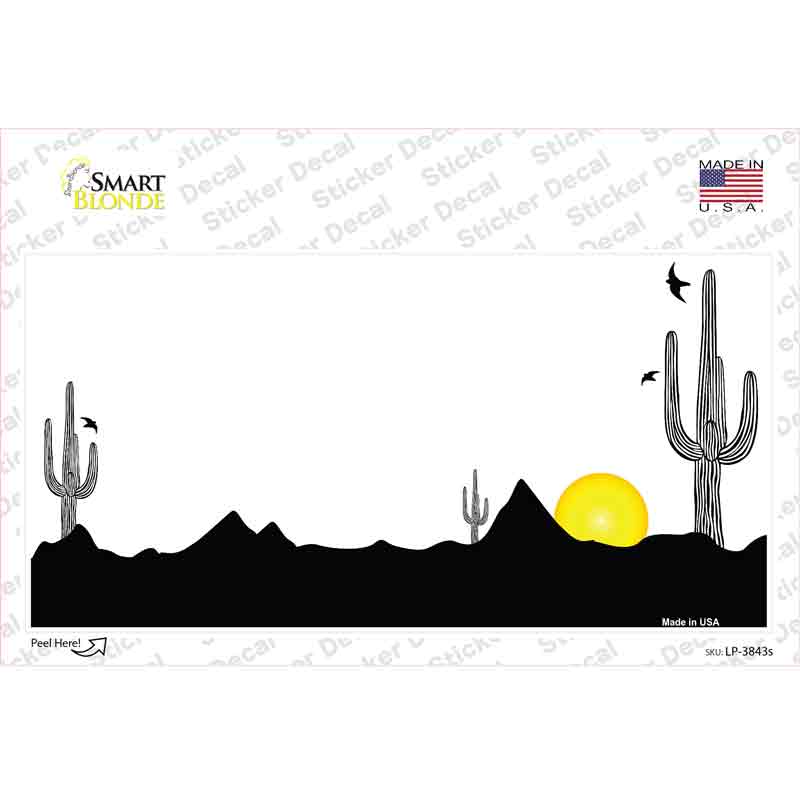 Southwest Cactus Sunrise White Novelty Sticker Decal