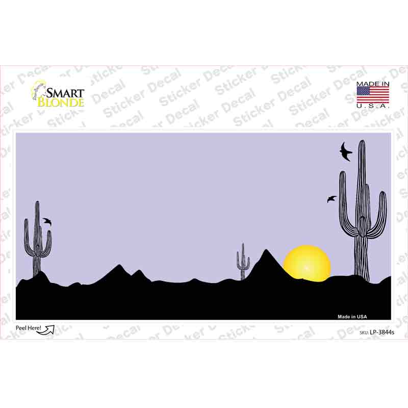 Southwest Cactus Sunrise Purple Novelty Sticker Decal