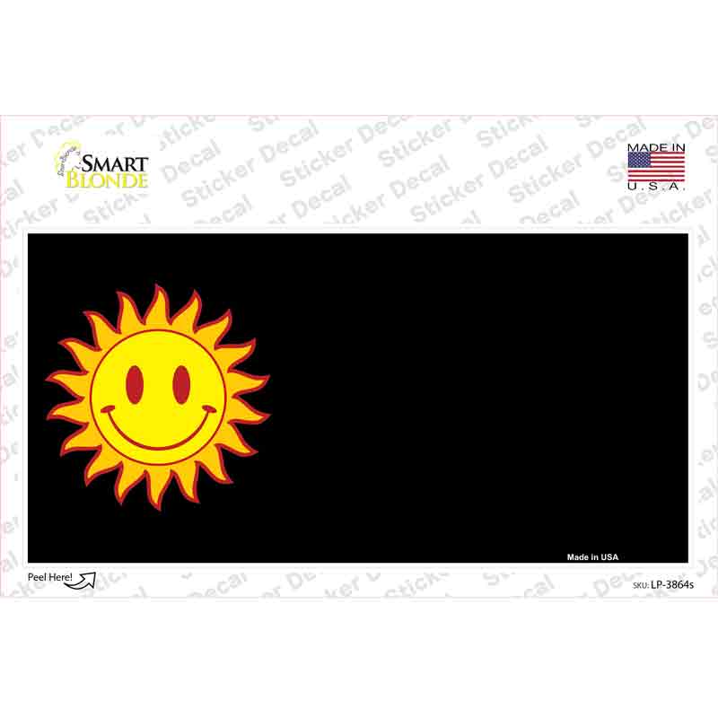 Sun Smiley Offset Novelty Sticker Decal