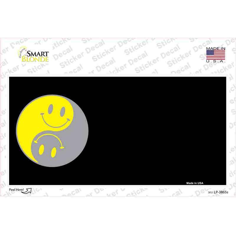 Yin Yang Smiley Offset Novelty Sticker Decal