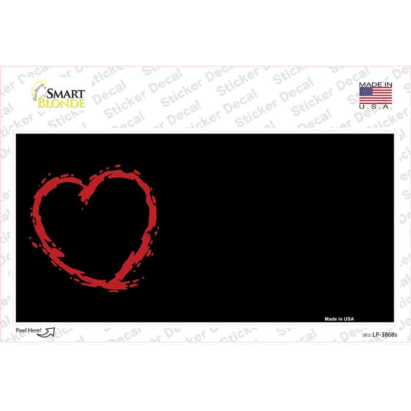 Heart Offset Novelty Sticker Decal