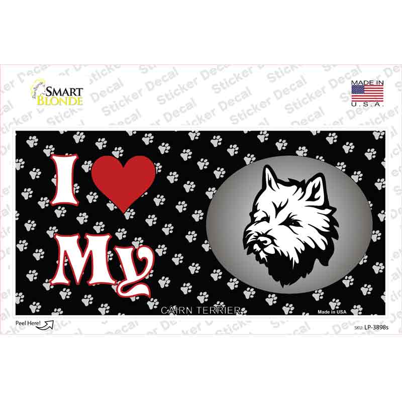 I Love My Cairn Terrier Novelty Sticker Decal