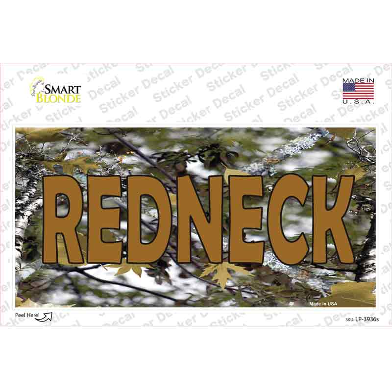 Redneck Camo Novelty Sticker Decal