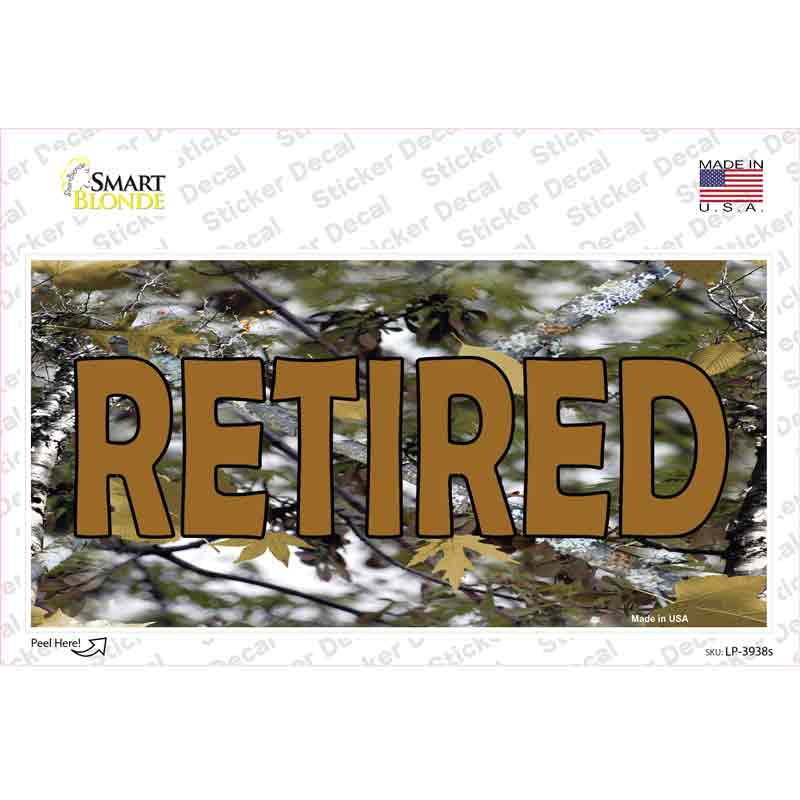Retired Camouflage Novelty Sticker Decal