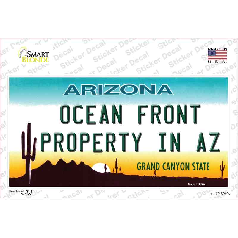 Ocean Front Property Novelty Sticker Decal