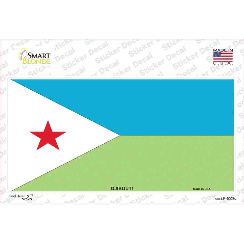 Djibouti Flag Novelty Sticker Decal