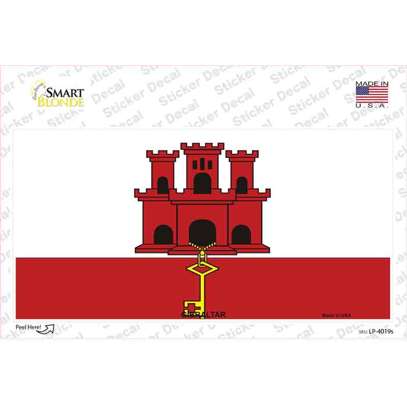 Gibraltar Flag Novelty Sticker Decal