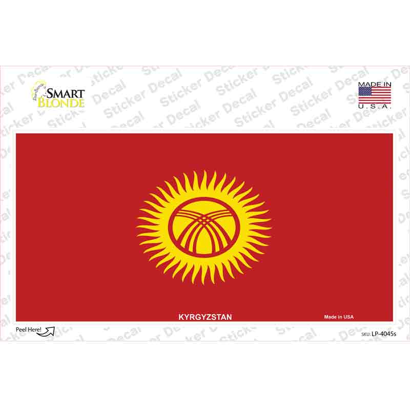 Kyrgyzsyan Flag Novelty Sticker Decal