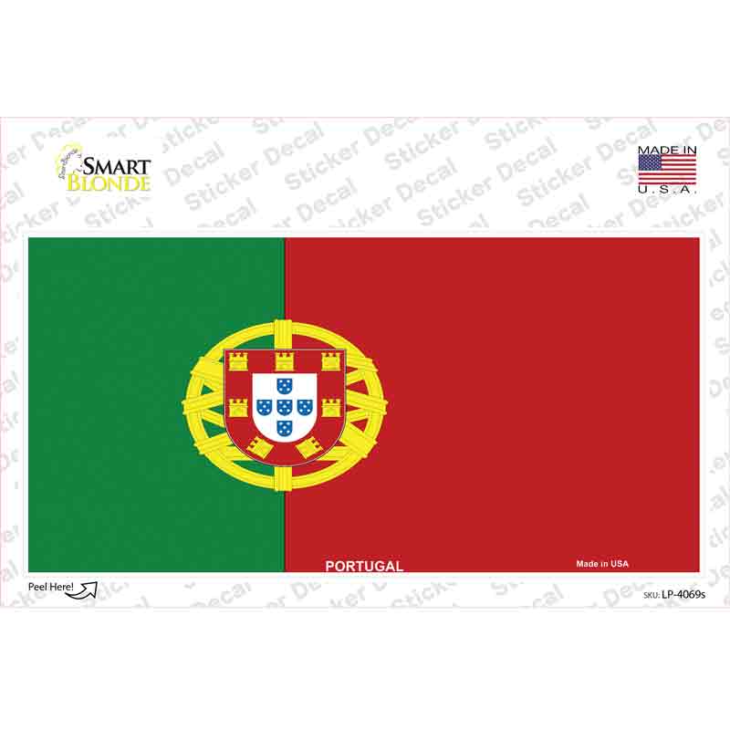 Portugal Flag Novelty Sticker Decal