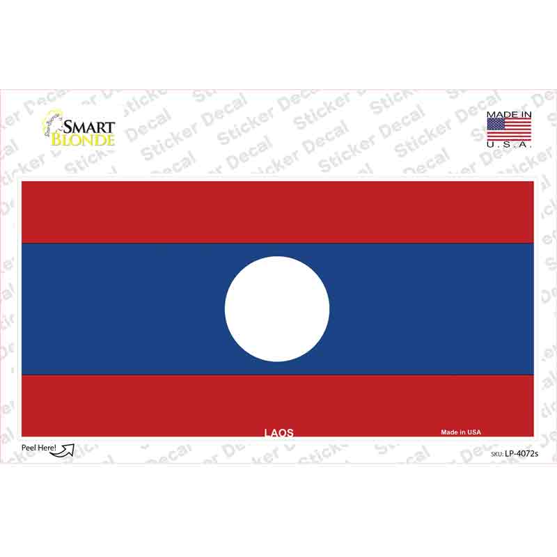 Laos Flag Novelty Sticker Decal