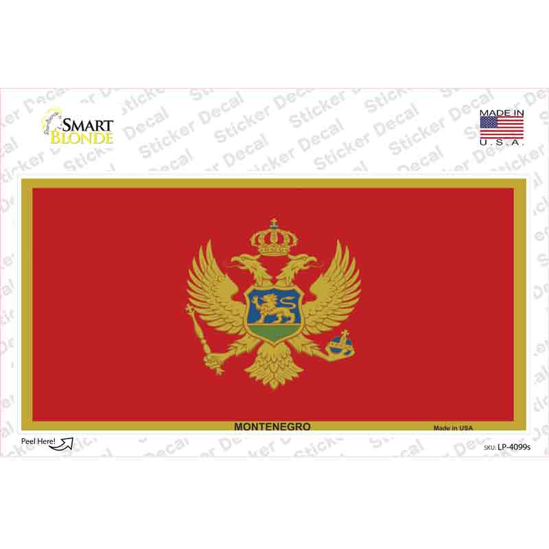 Montenegro Flag Novelty Sticker Decal