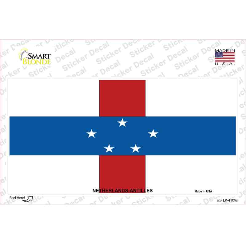 Netherlands Antilles Flag Novelty Sticker Decal