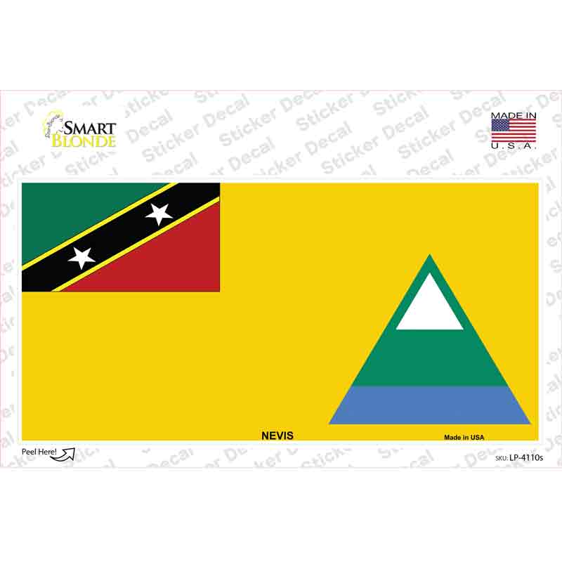 Nevis Flag Novelty Sticker Decal