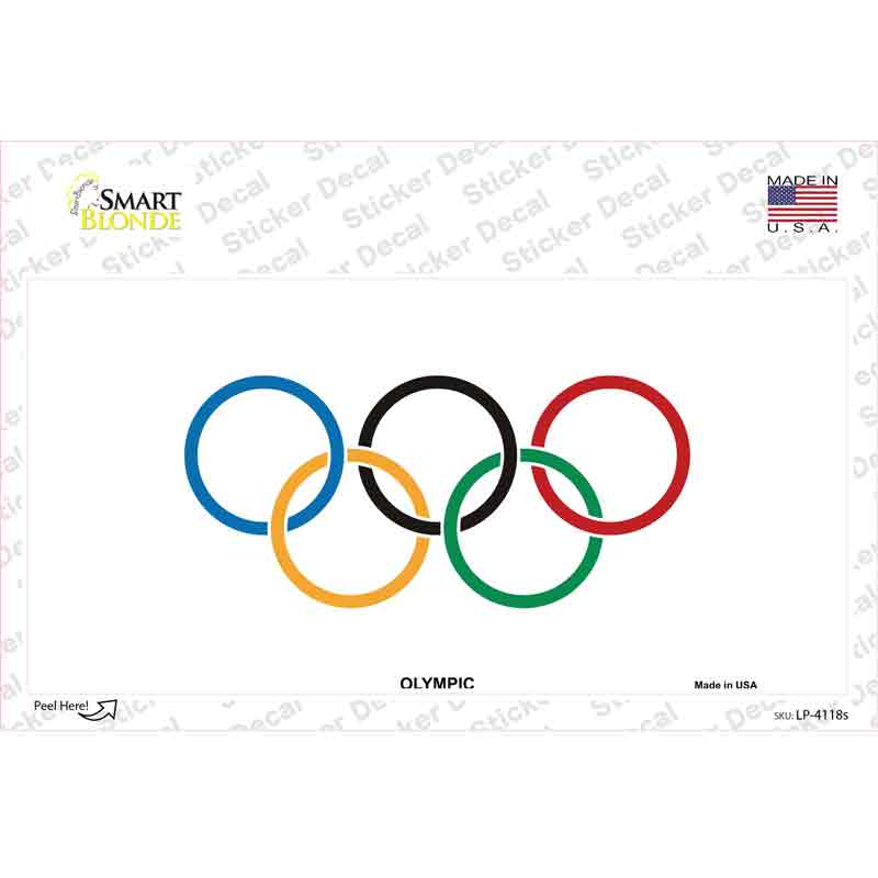 Olympic Flag Novelty Sticker Decal